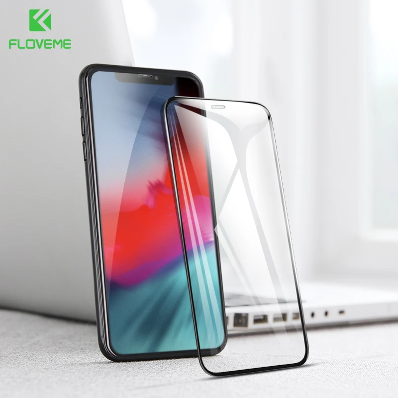 FLOVEME 9H стекло для iPhone X XS MAX защита экрана 7D дуговая изогнутая полная крышка XR