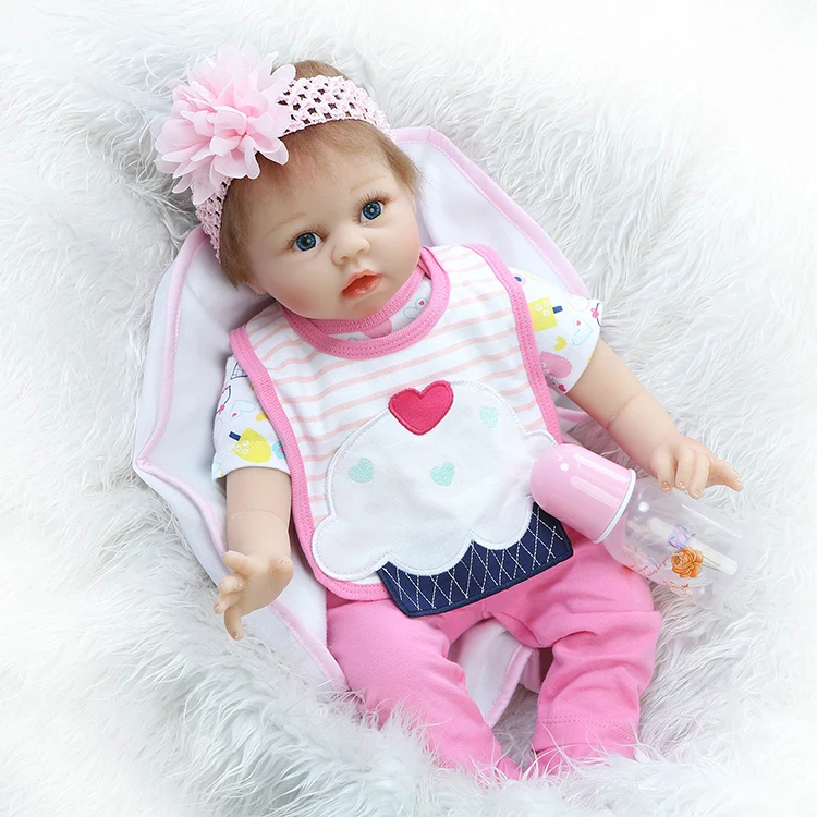 

22" silicone reborn dolls realistic girl princess dolls pink clothes magnetic mouth pacifier children gift bedtime toy bonecas