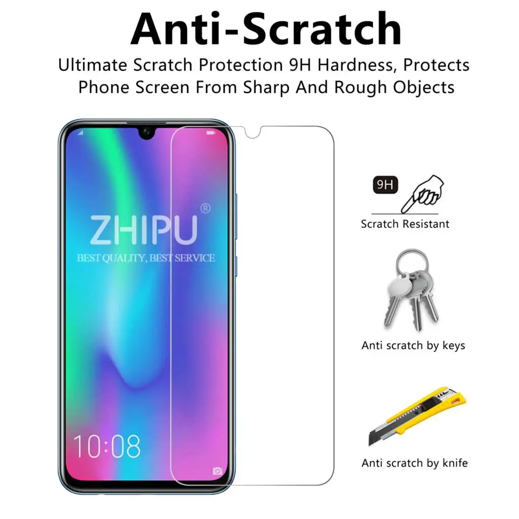 2 шт./партия закаленное стекло для huawei Honor 10 Lite/P Smart защитное стекло 2.5D 9H стекло для huawei P Smart