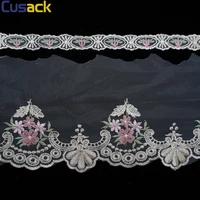 cusack 3 yards 20 cm mesh embroidered flower lace trims for sofa chair cushion home textiles trimmings ribbon sewing accessories