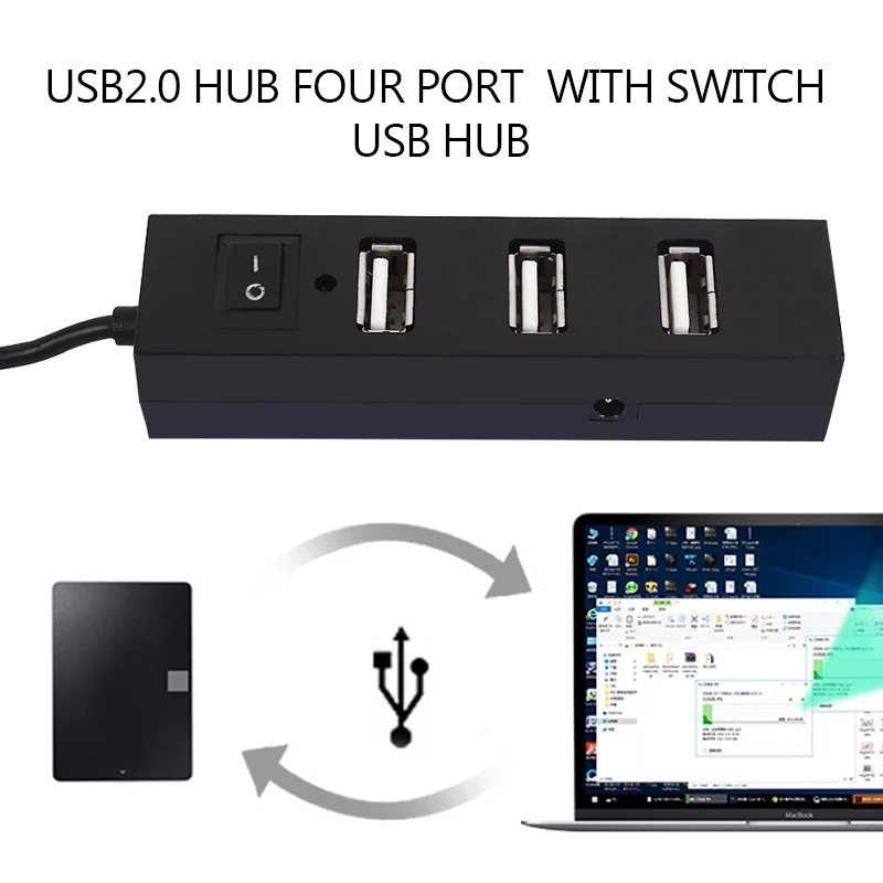 4 портовый USB 2 0 концентратор конвертер с usb адаптером Swithch сетевой универсальный