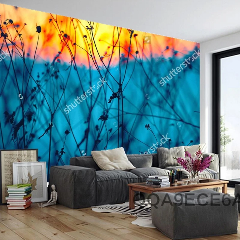 Пользовательские обои с природными пейзажами сушеный цветок фотообои для