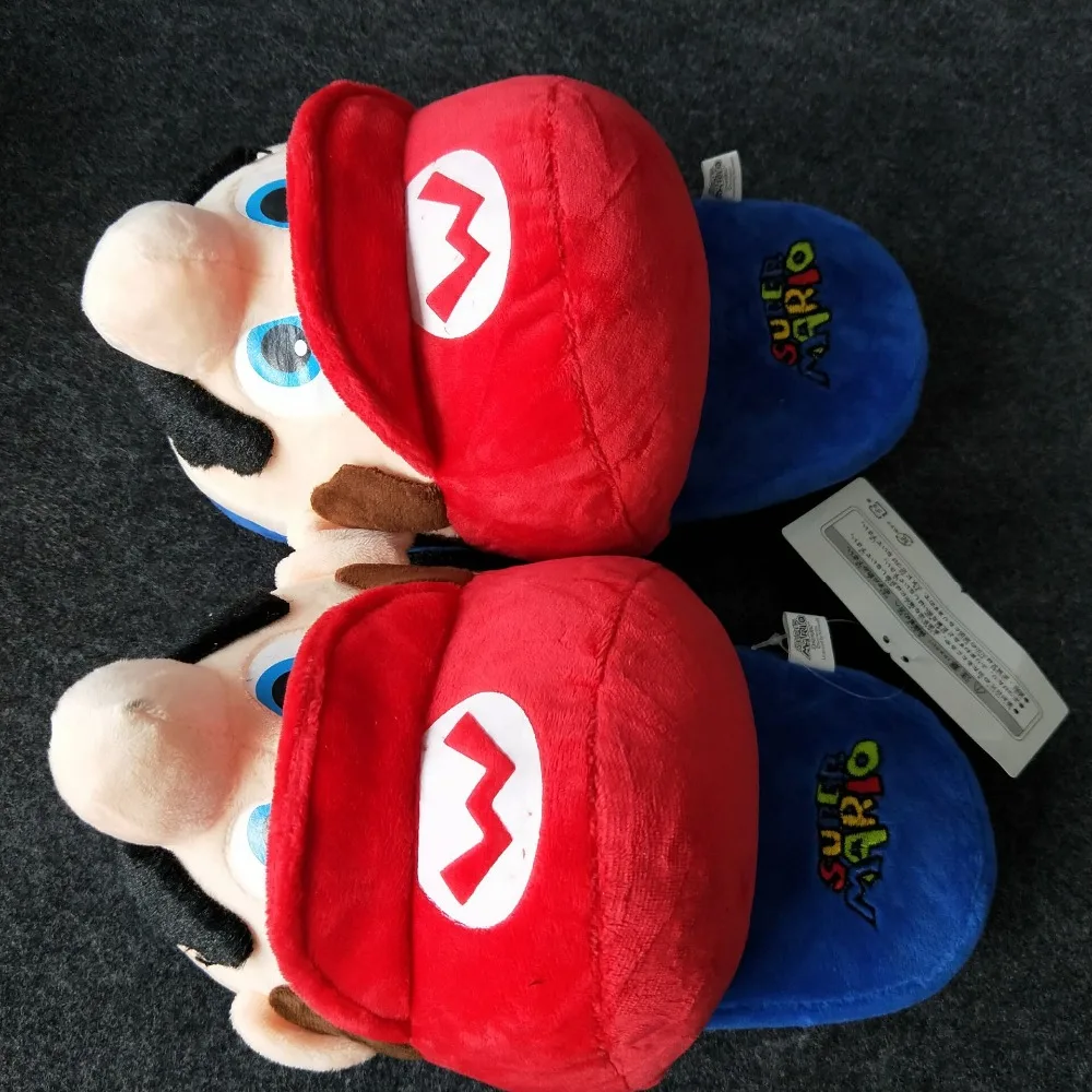 27 см; тапочки «Super Mario Bros»; зимние теплые домашние тапочки «Mario Luigi» для подростков и взрослых
