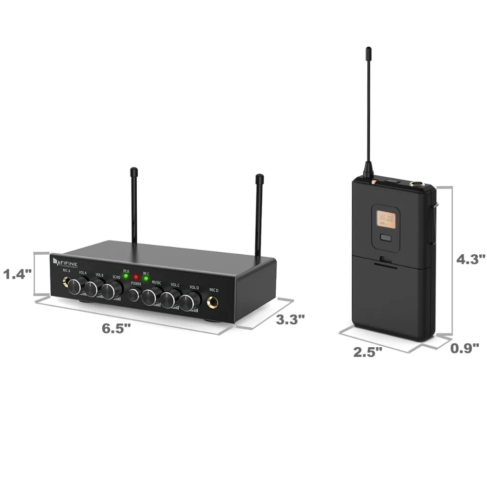 

UHF Wireless Microphone System with 2 Headsets&Lapel Lavalier Mic&receiver Free Your hands for Teaching Speech show darma K038-1
