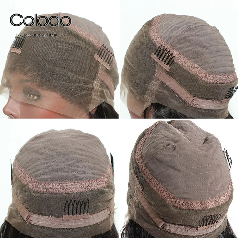 COLODO 360, кружевные передние парики, глубокая волна, кружевные передние парики с предварительно выщипанными детскими волосами, отбеленные узлы, бразильские человеческие волосы Remy, парики