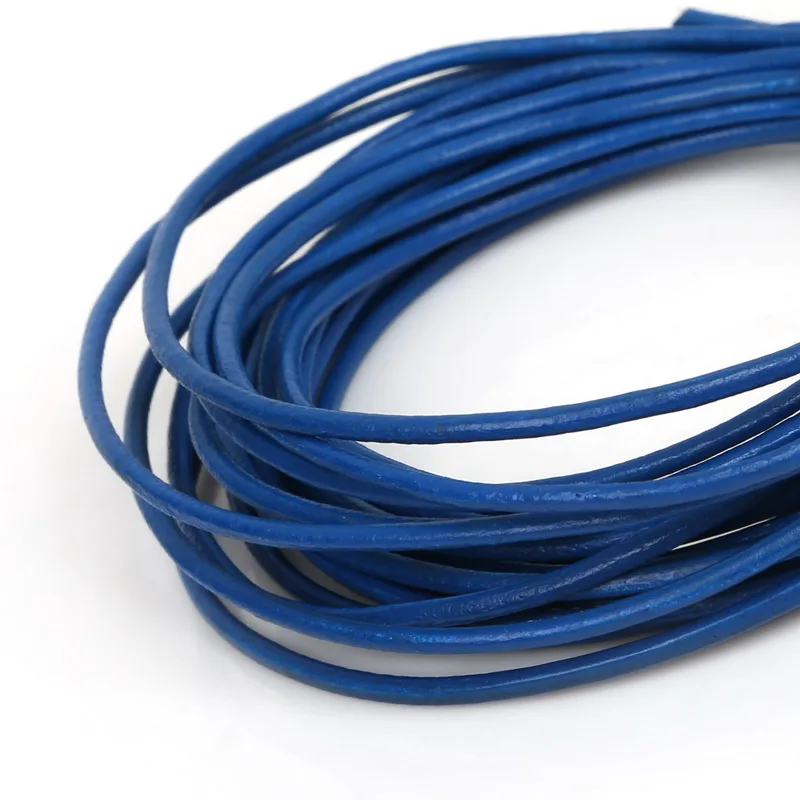 5 м ожерелье из натуральной кожи с подвесками веревочный Шнур 2 0 мм 15 цветов на