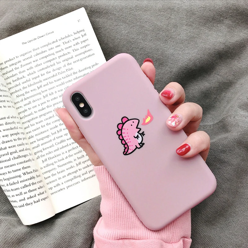 Милый мультяшный чехол для телефона для iphone 8 Plus 6 6S 7 X с милым динозавром для iphone Xs max XR Capa