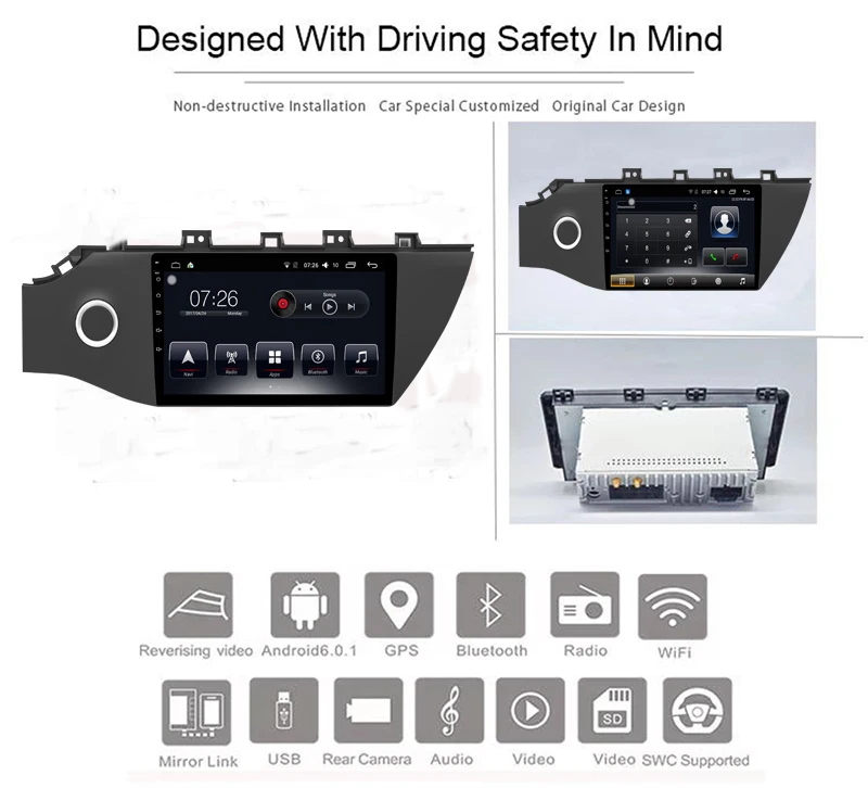 Автомобильный 9-дюймовый dvd-плеер для Kia RIO K2 2016 2017 с gps-навигацией мультимедийным