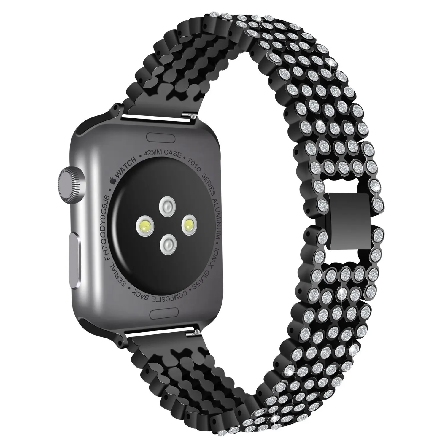 Алмазный ремешок для Apple Watch, ремешок 40 мм, 44 мм, стильный браслет из нержавеющей стали с кристаллами для iWatch, ремешок 38 мм, 42 мм, серия 5, 4, 3, 2