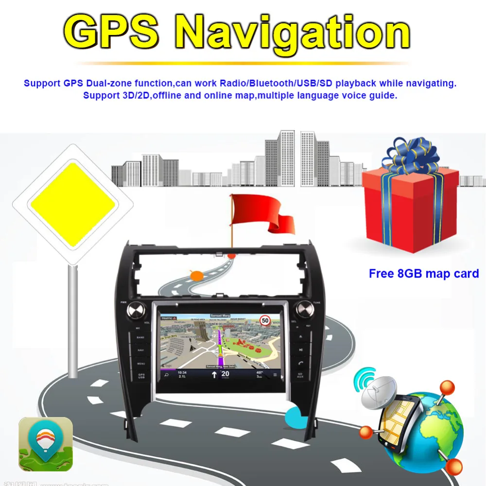 Android 8 0 Octa Core 4GB RAM ''LCD автомобильный DVD мультимедийный плеер радио для Toyota Camry