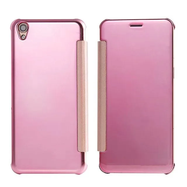Роскошь чистой окно просмотра зеркало smart pc case для oppo r9 plus случаях кожа соединения