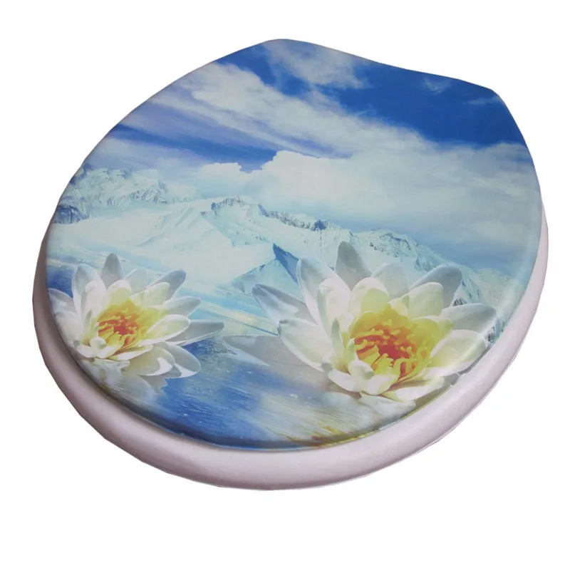 Крышку унитаза мягкие сиденья для цветок лотоса 2017 Новый дизайн высокого