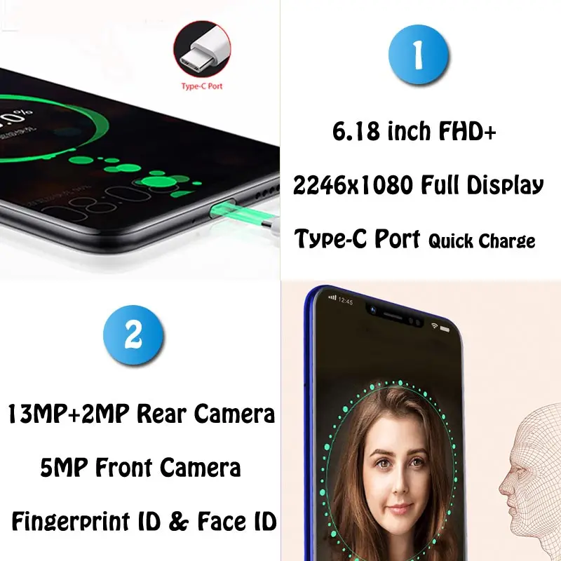 MEIIGOO S9 6 18 &quot19:9 Notch экран мобильного телефона Android 8 1 5000 mAh MTK6750T Octa Core 4 GB + 32 13MP 4G LTE