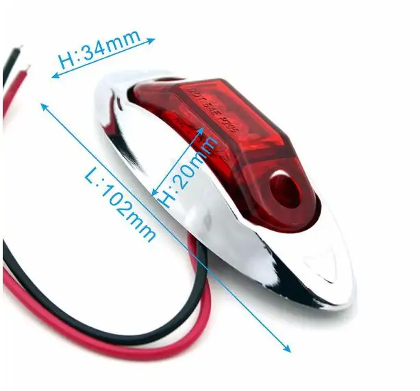 10X красный 3 Led габаритный боковой грузовик прицеп Ван светильник форма рыбы 12V шоу