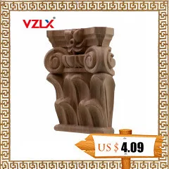 VZLX квадратная деревянная аппликация наклейки с резьбой угловой Onlay Неокрашенная мебель для винтажного домашнего декора двери шкафа украшения дома