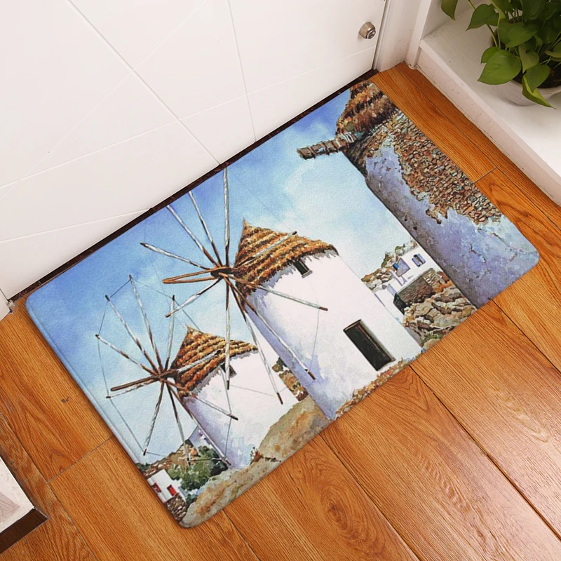 Новые противоскользящие ковры живопись Строительство печати коврики Ванная