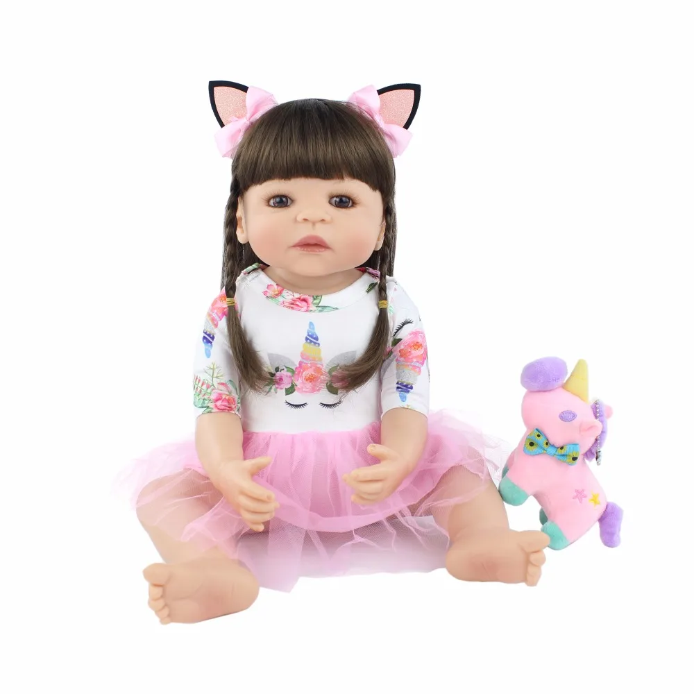 55 см полный Силиконовый Reborn Baby Doll игрушка для девочки новорожденная принцесса малыш живые Младенцы Bebe классический Boneca Bathe детская игрушка для подарка