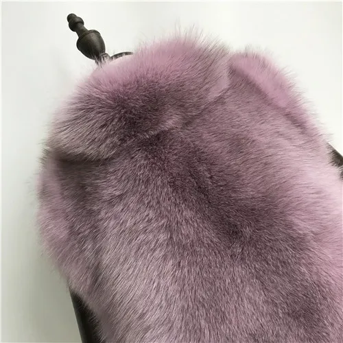 Dirty pink Натуральный Лисий мех пальто Длинная секция женское меховое пальто зимнее роскошное Лисий Мех действительно Высокое качество пальто - Цвет: Dirty pink