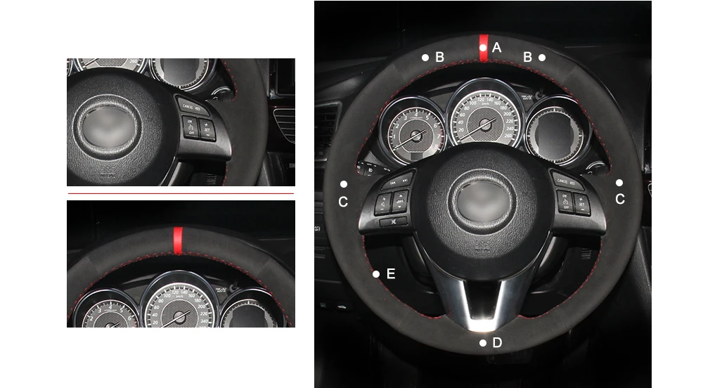 MEWANT кожаный замшевый чехол для руля для Mazda 3 Axela Mazda 6 Atenza Mazda 2 CX-3 CX-5 Scion iA