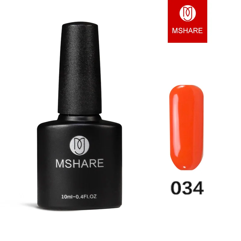 MSHARE красный желтый синий 10 мл УФ художественный Гель лак для ногтей со вспышкой