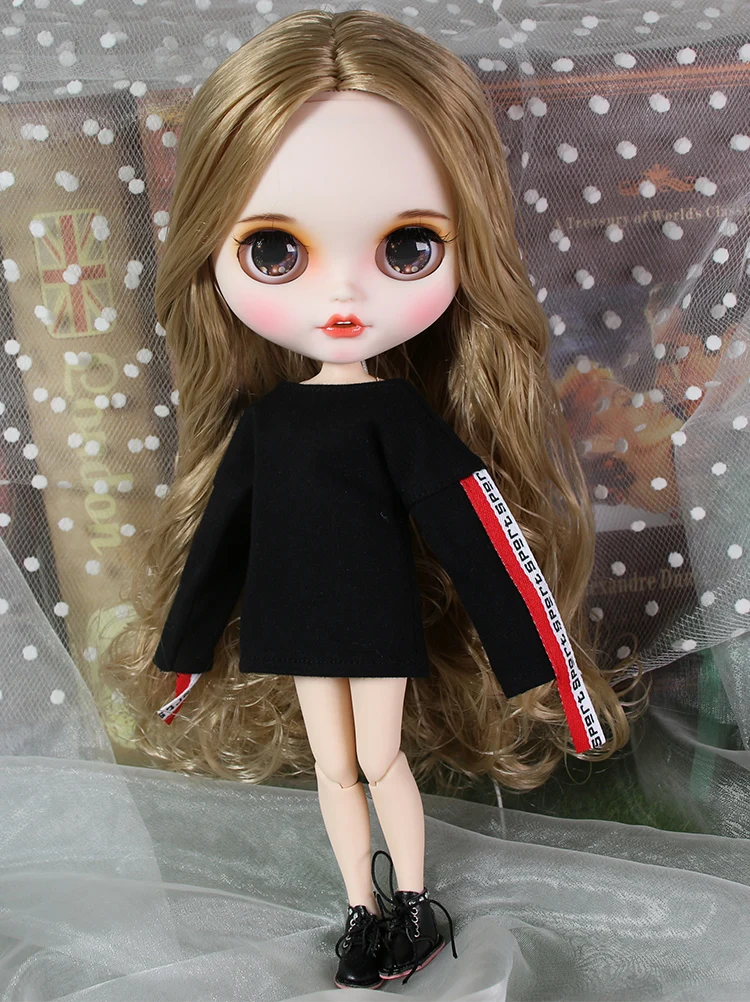 ICY blyth кукла матовое лицо белая кожа золотые кудри волосы костюм куклы с зубами губы брови 30 см DIY BJD SD подарок