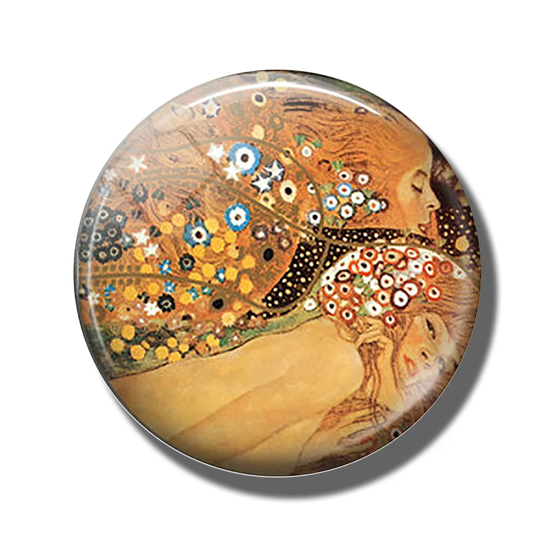PACK OF 1 Gustav Klimt Art 30 мм магнит на холодильник стеклянный кабошон Альфонс Муха холодильник стикер держатель для заметок домашний Декор подарок для влюбленных - Цвет: PACK OF 1