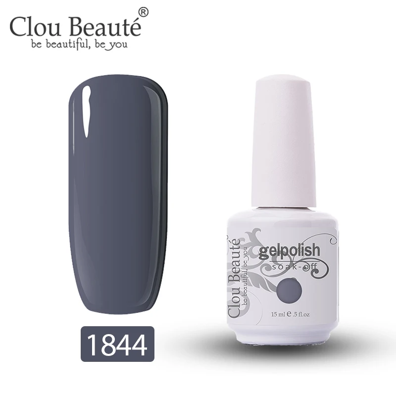 Clou Beaute 244 цветов Гель-лак для ногтей 15 мл полуперманентный УФ-гель лак Гибридный гвоздь искусство Off Белый Бежевый обнаженный дизайн ногтей - Цвет: 1844