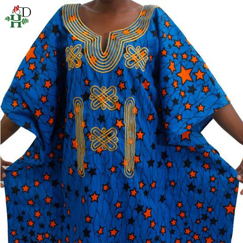 H & D 2021 африканские костюмы для женщин 100% хлопок базин принт Дашики плащ Топы