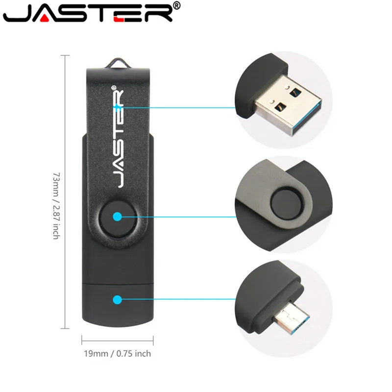 JASTER OTG USB флеш-накопитель 128 Гб металлический флеш-накопитель 8 ГБ 16 ГБ 32 ГБ 64 Гб 128 ГБ флеш-накопитель 256 ГБ двойное использование Micro USB карта памяти