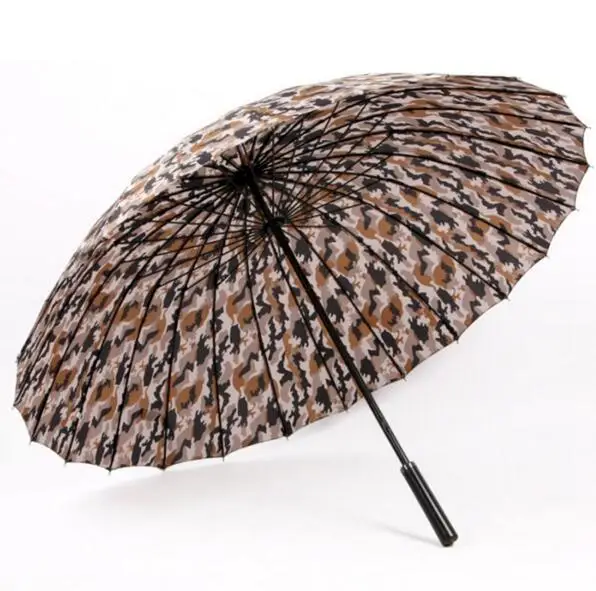 Высокое качество 24 ребра фирма Камуфляж цветной зонтик ветрозащитный длинная