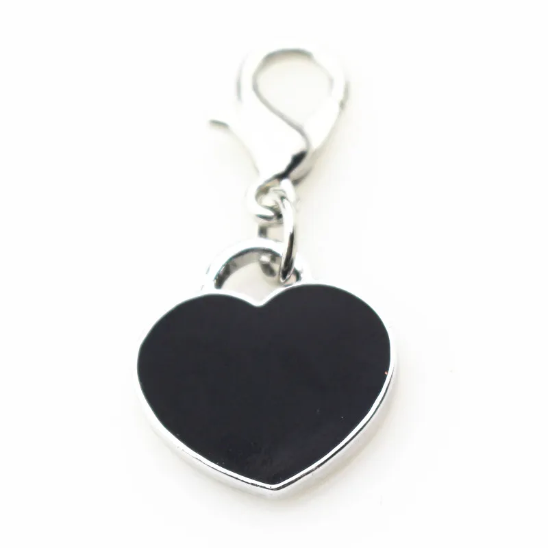 

Hot selling 20pcs/lot Black Hearts Dangle Charms Lobster Clasp Charms Diy Jewelry Accessory Hanging Charms for Bracelets