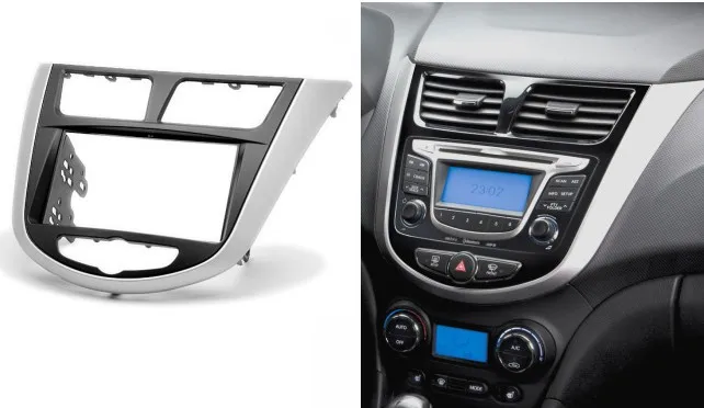 2 Din фасции Для HYUNDAI I-25 Accent Solaris Verna радио CD DVD аудио панель приборная панель комплект для ремонта лица объемная рамка