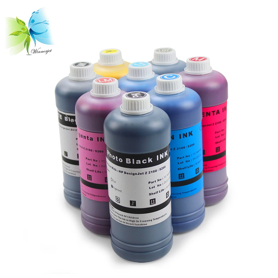Пигментные чернила Winnerjet 500 мл x 8 цветов для hp 70 # принтера Hp Designjet Z2100 Z5200|ink 500ml|pigment