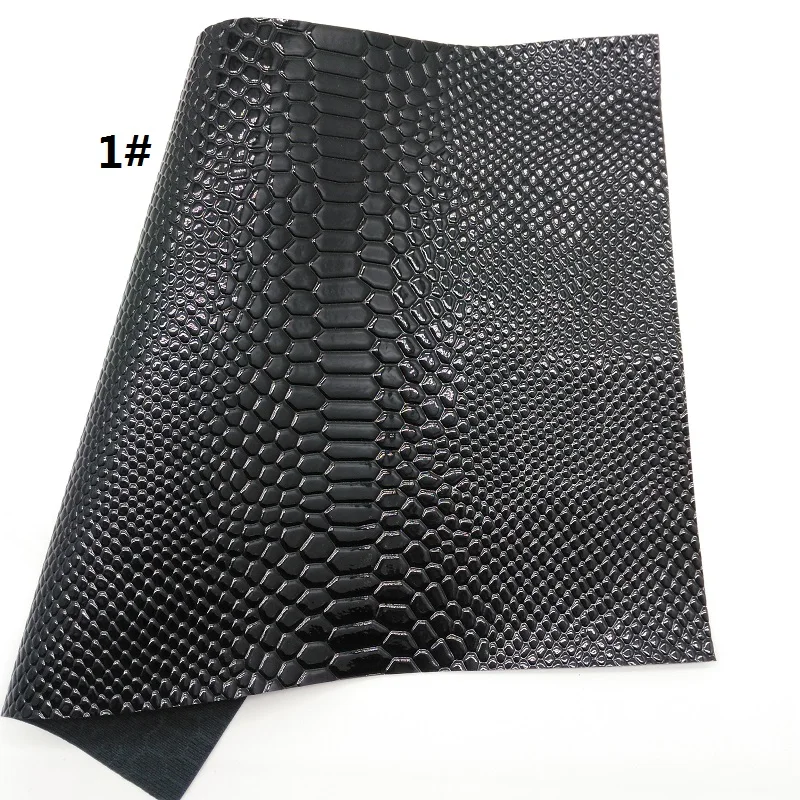 1 1PC 21X29CM Synthetic Letaher Faux Leather Sheets, Crocodile Grain PU Leather For Making Bows Accessories LEOsyntheticoDIY T109A - Color: 1