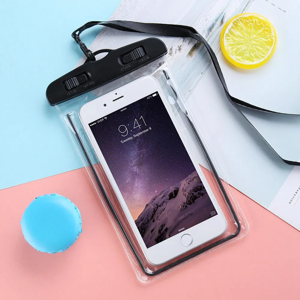 Black Чехол IER, Универсальный Водонепроницаемый Чехол, сумка для iphone, samsung, huawei, Xiaomi, чехол для телефона, защита для фотосъемки, водонепроницаемая сумка для подводной съемки - Цвет: Black