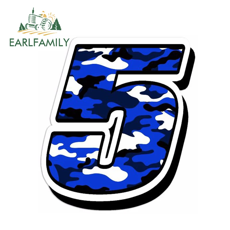 EARLFAMILY 13 см x 10 автостайлинг гоночные номера виниловая камуфляжная синяя наклейка
