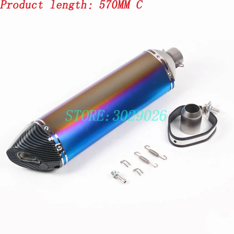 57CM 47CM Universal Carbon Fibe Motorcycle Exhaust Pipe Muffler System Racing Escape Moto ATV Scooter KTM For nmax155 er6n FZ6 | Автомобили