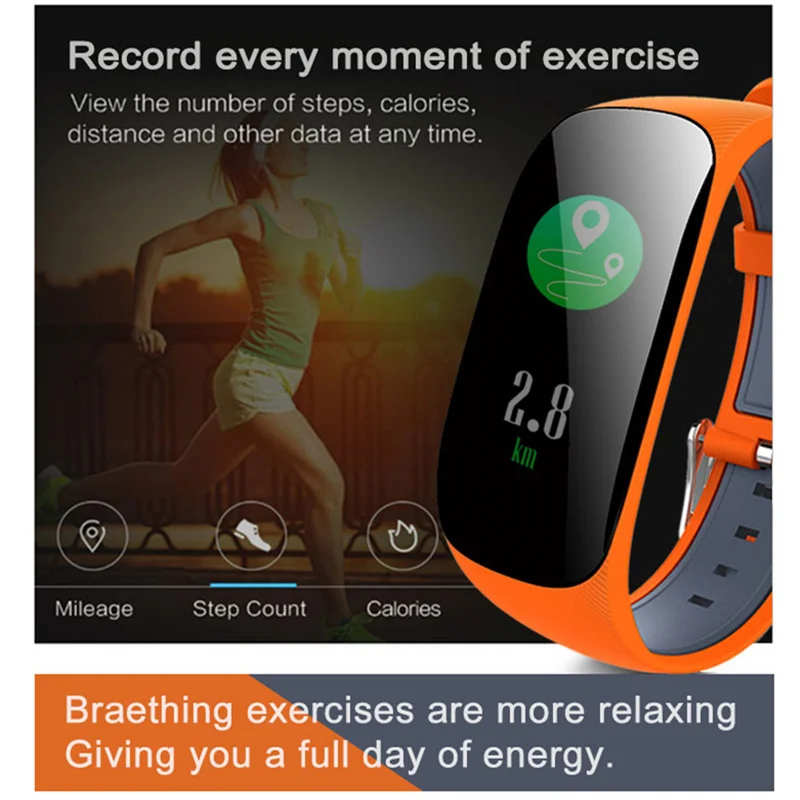 Цвет Экран смарт-браслет сердечного ритма браслет шагомер gps Фитнес трекер Bluetooth 4