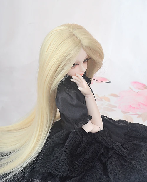 1/4 bjd кукла аксессуары бледно-золотой длинный прямой парик для волос | Игрушки и