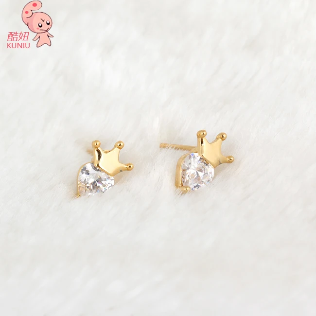 Высококачественные супер блестящие серьги в форме короны Кордата женские с