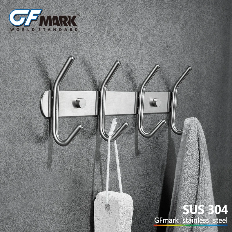

Настенный крючок GFmark из нержавеющей стали, антикоррозийное настенное крепление, вешалка для ванной комнаты, фурнитура, крючки для одежды и ...
