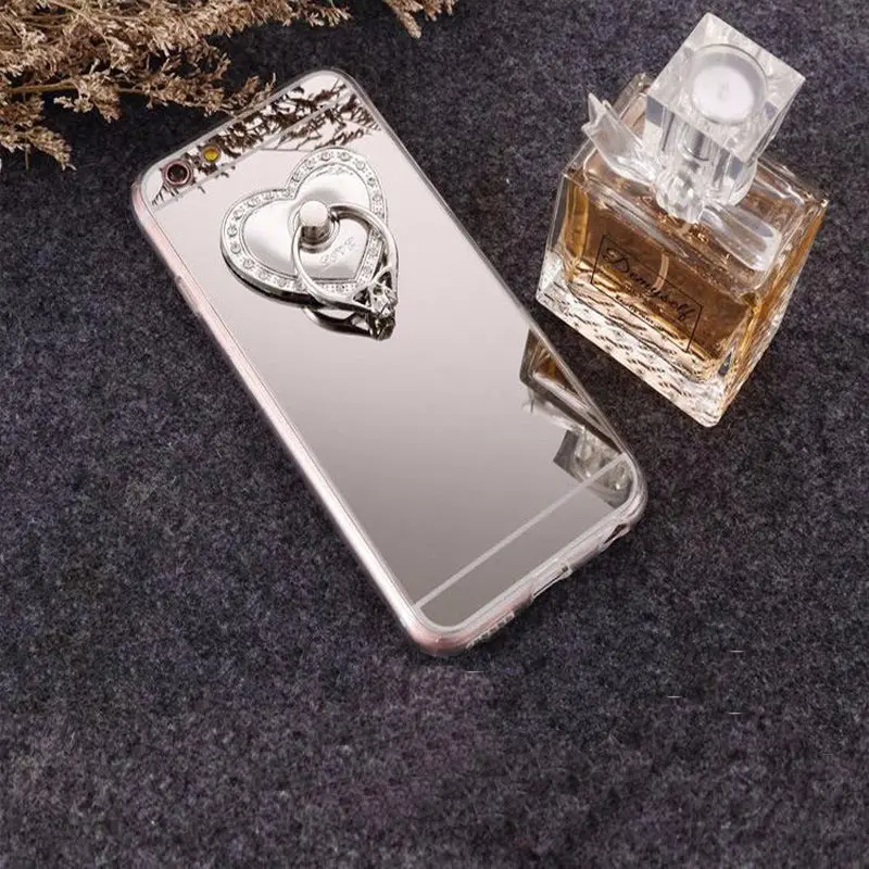 Чехол для Redmi note 3, 4, 5, 6 A X, чехол для Xiaomi 8, E, 2, 1, 5S plus, max3, love heart, алмазный, павлин, блестящий, зеркальный чехол, 360, кольцо