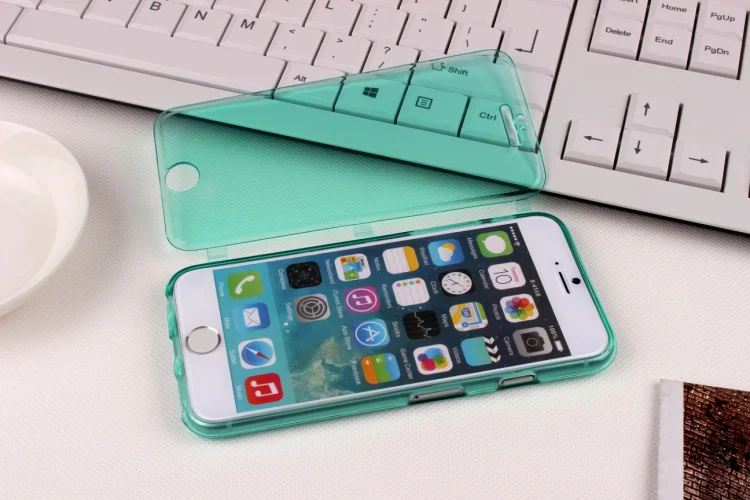 Soft TPU Flip Case for iPhone 6 6S Plus Silicone Clear Full Body Back cover 7 8 X Slim Multicolor | Мобильные телефоны и