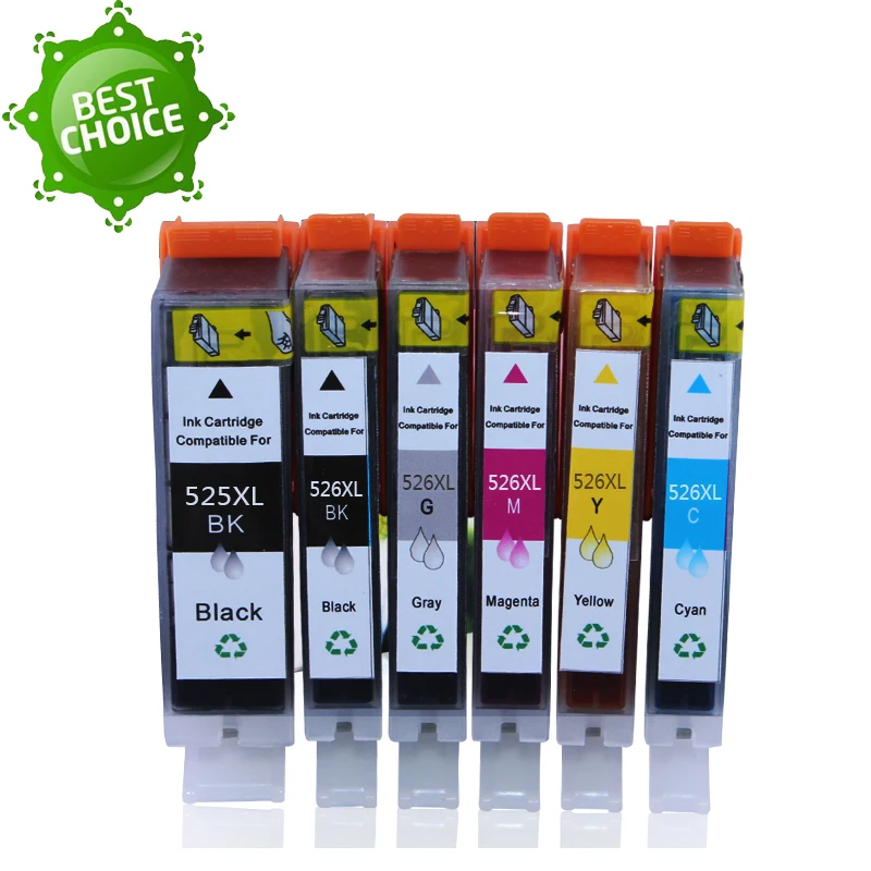 Чернильный картридж PGI525 CLI526 совместимый для Canon PIXMA IP4850 IP4950 IX6550 MG5150 MG5250 MG6250 MG8250 MX715