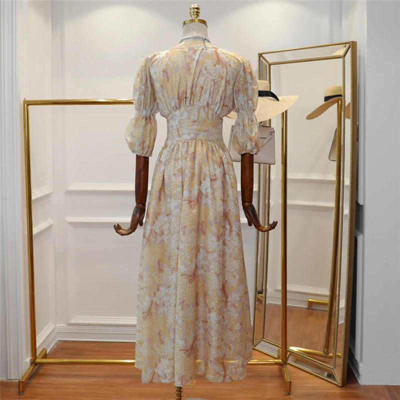 Высокое качество Париж мода 2019 Подиум дизайнерское платье женское v образный