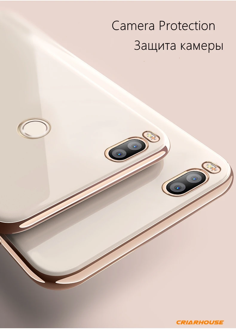 Позолоченный прозрачный ТПУ Мягкий силиконовый чехол-накладка для Xiaomi mi A1 mi x Max 2 Red mi Note 4 4x3 3s 4A чехол s