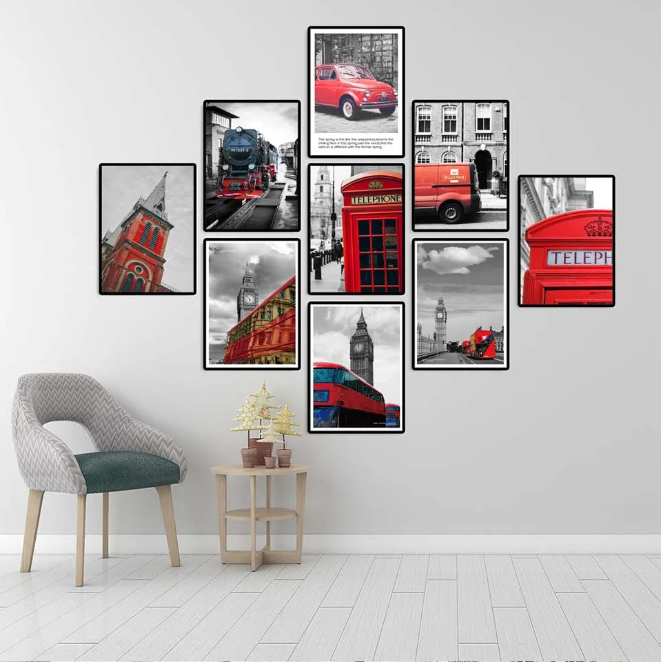 Декоративный плакат для дома Настенная картина на холсте Скандинавская красный