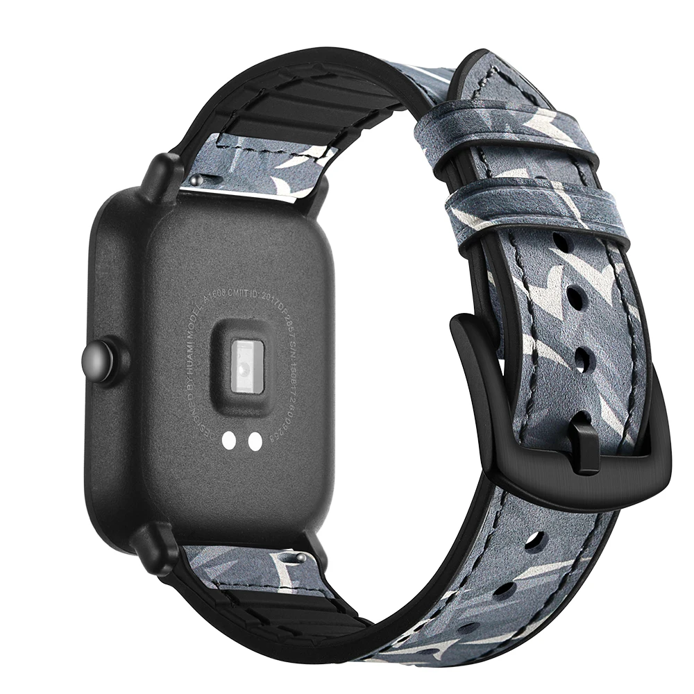 20 мм кожаный ремешок для Xiaomi Huami Amazfit BIP BIT Смарт часы браслет из натуральной кожи