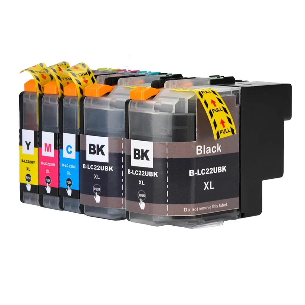 

1Set+1black Compatible For LC22UXL 22UXL LC22U Ink Cartridge BK/C/M/Y for Brother DCP-J785DW MFC-J985DW Printer