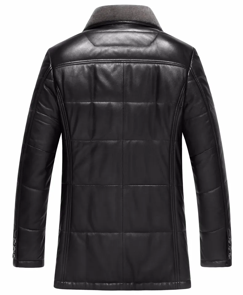 Новый Дизайн Человек Кожаная Куртка Зимняя 2016 Brand мужская Мода овцы Кожи Пальто